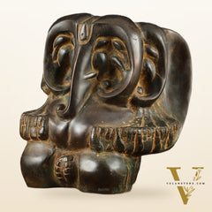Panchmukhi Ganesha Pure Brass Rustic Vintage Abstract Sculpture | 12"