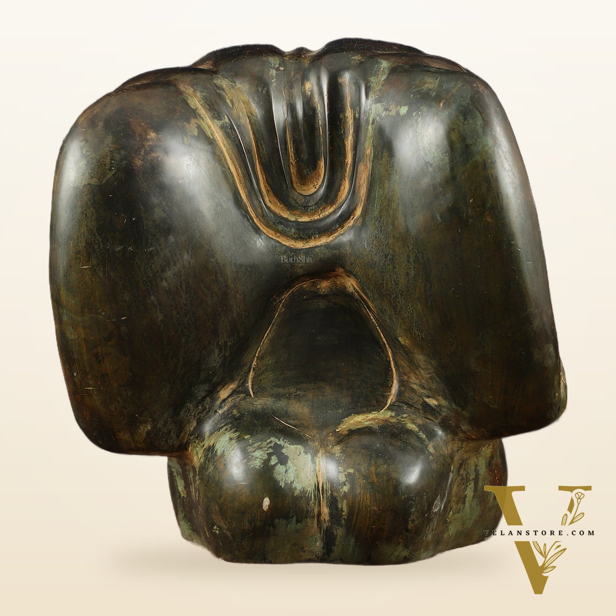 Panchmukhi Ganesha Pure Brass Rustic Vintage Abstract Sculpture | 12"