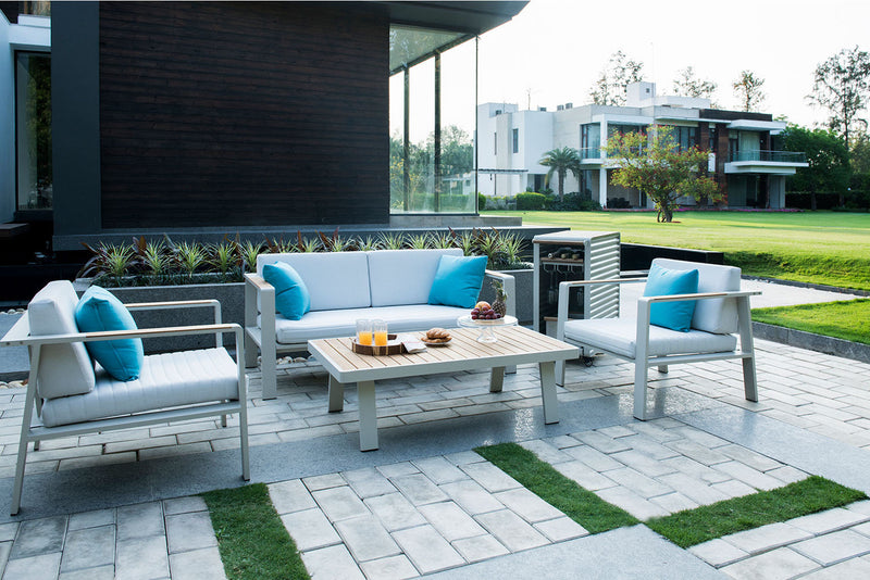 Marino Outdoor Sofa Set 2 Seater , 2 Single seater and 1 Center Table (Beige)