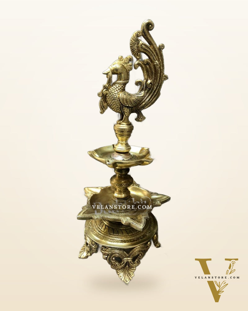 peacock brass lamp superfine 16 inch