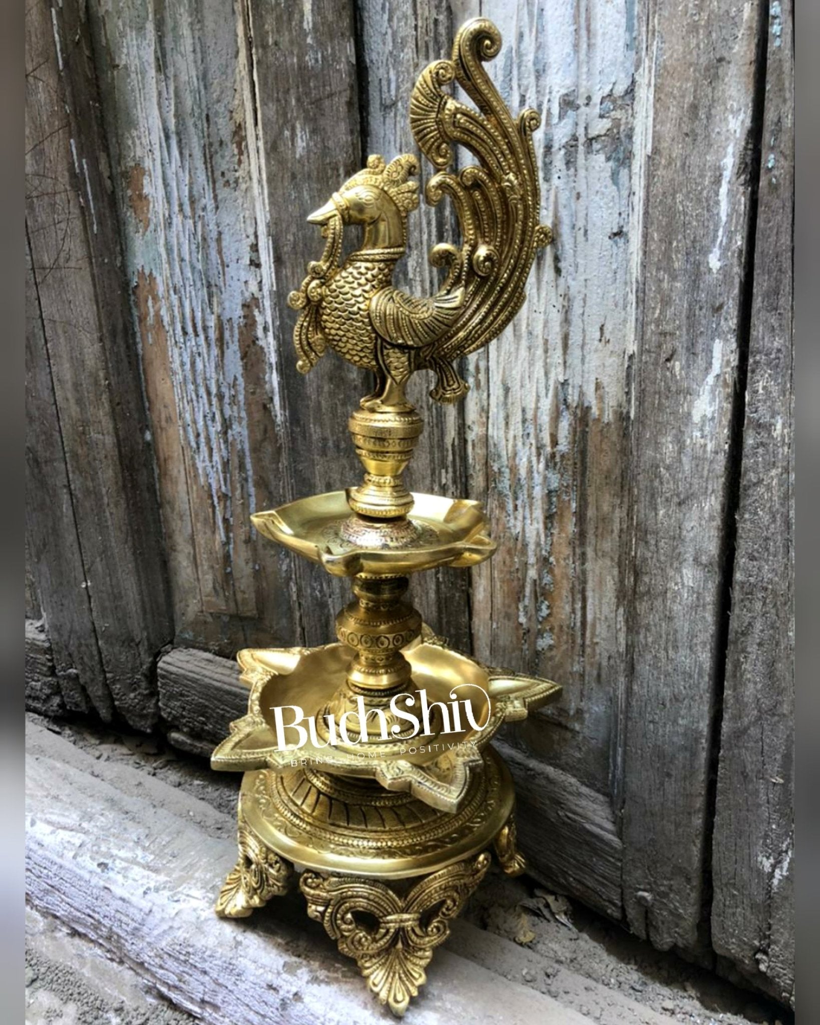 peacock brass lamp superfine 16 inch