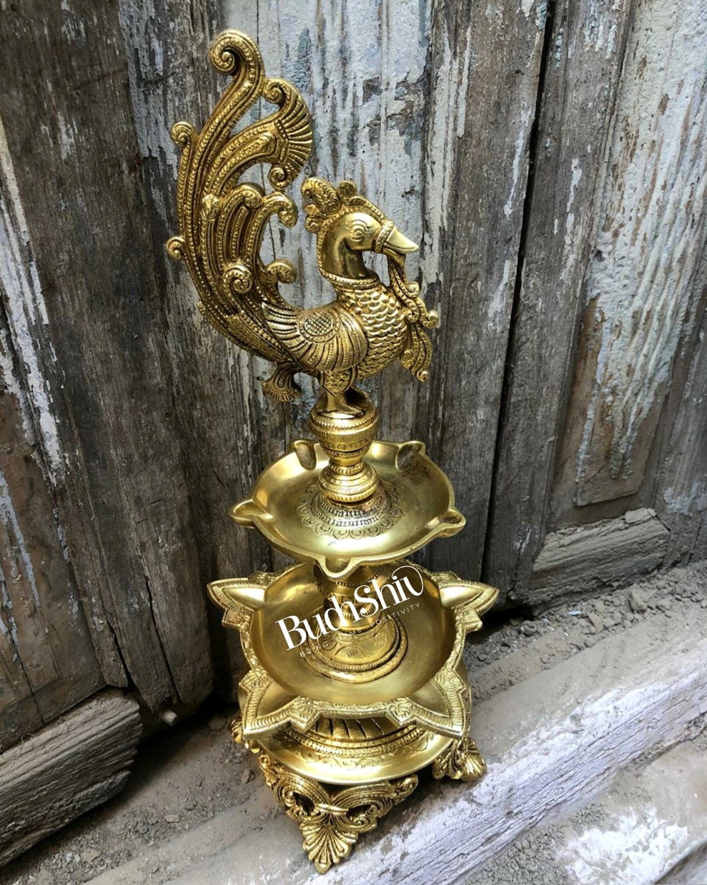 peacock brass lamp superfine 16 inch