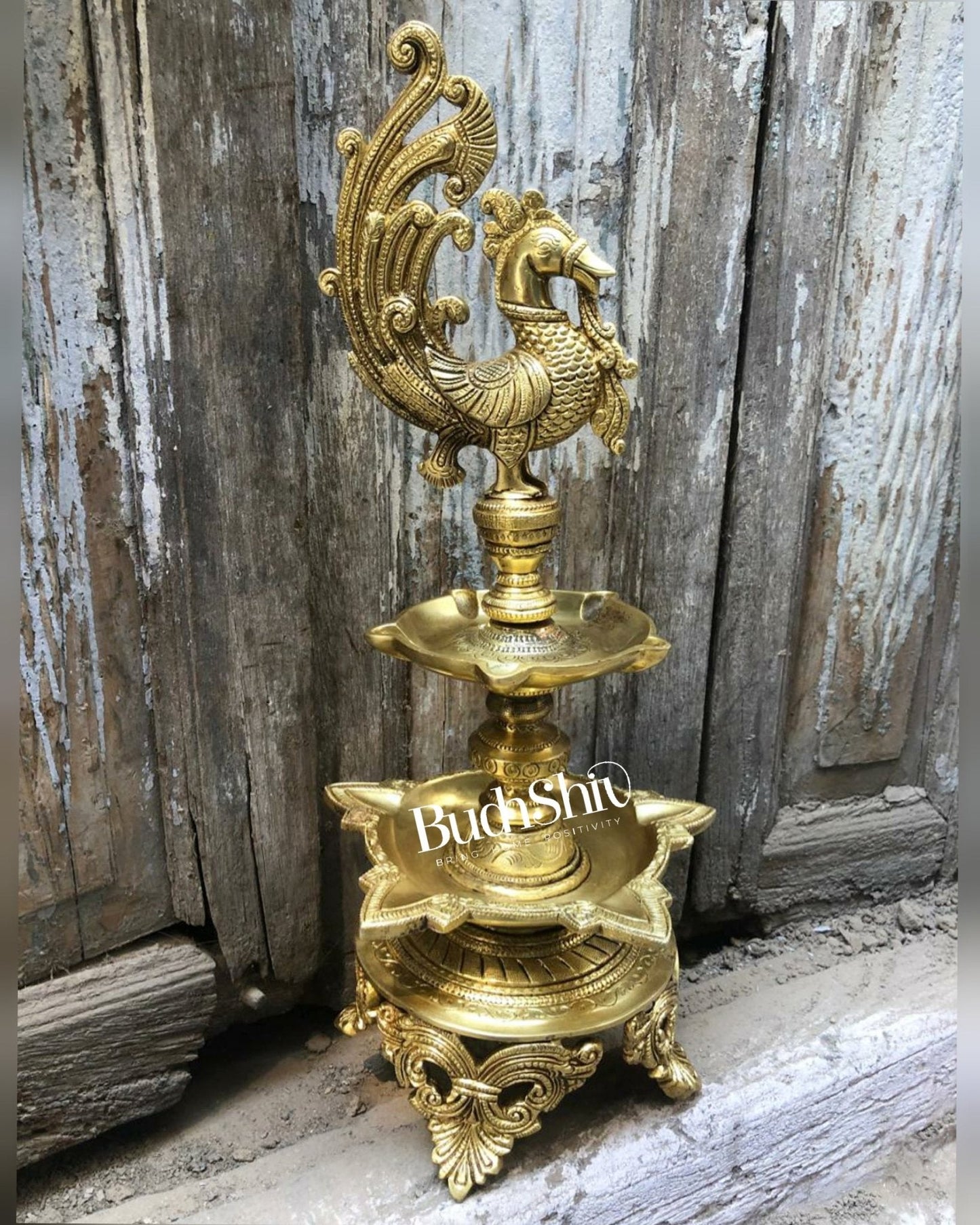 peacock brass lamp superfine 16 inch