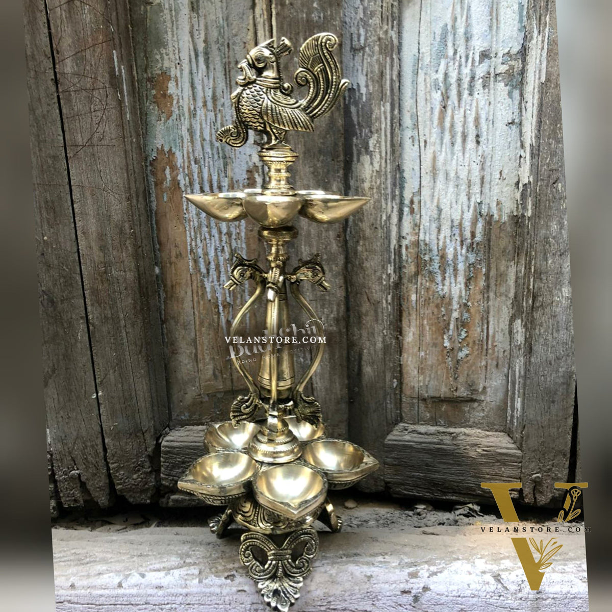 Peacock brass lamp superfine 16 inches