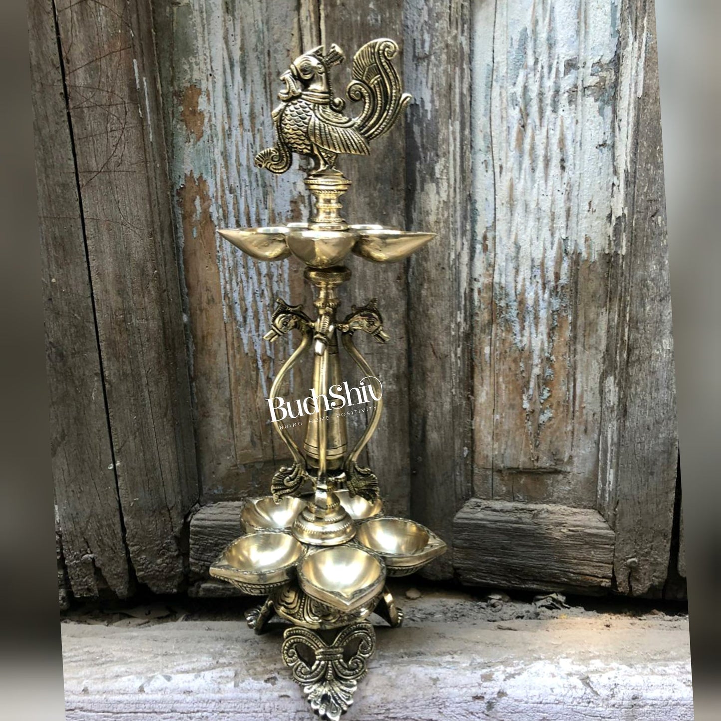 Peacock brass lamp superfine 16 inches