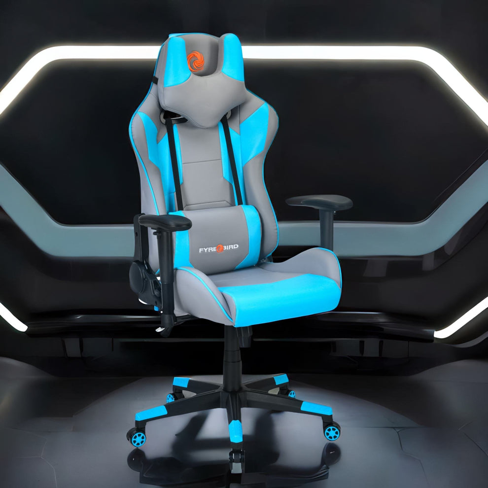 Fyrebird Nilkamal Fyrebird Athena Gaming Chair (Grey / Turquoise) – Velan Store