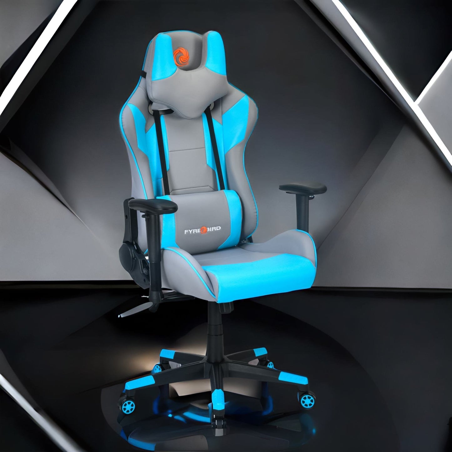 Nilkamal Fyrebird Athena Gaming Chair (Grey / Turquoise)