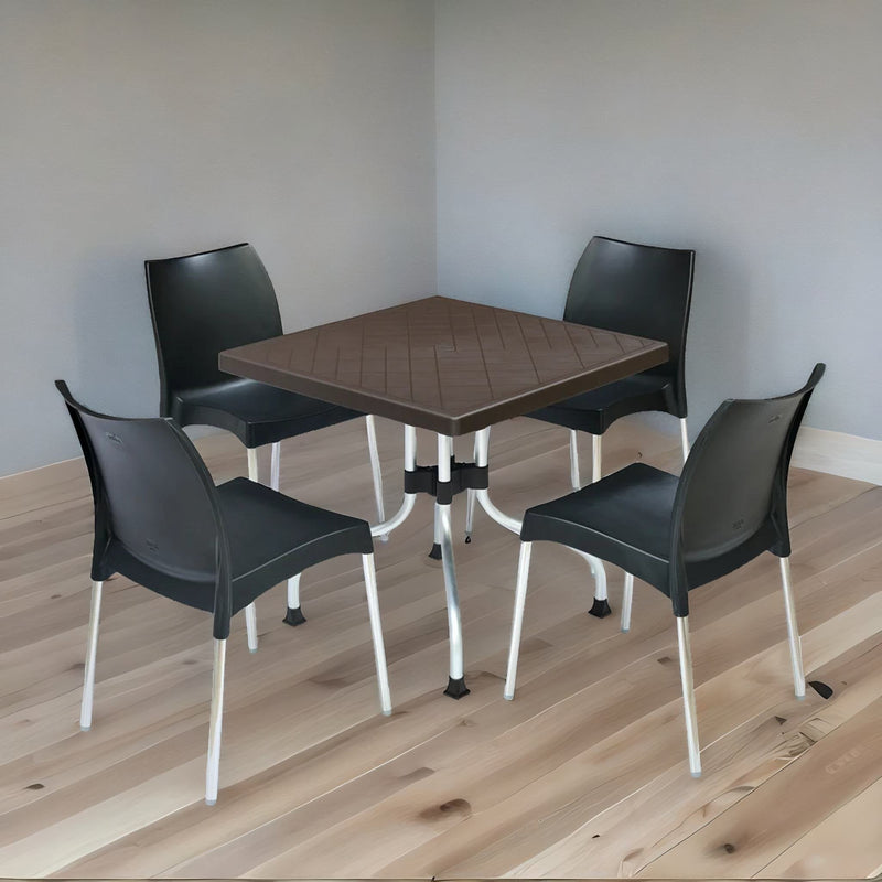 Nilkamal Orchid 1 + 4 Chair Plastic Dining Set