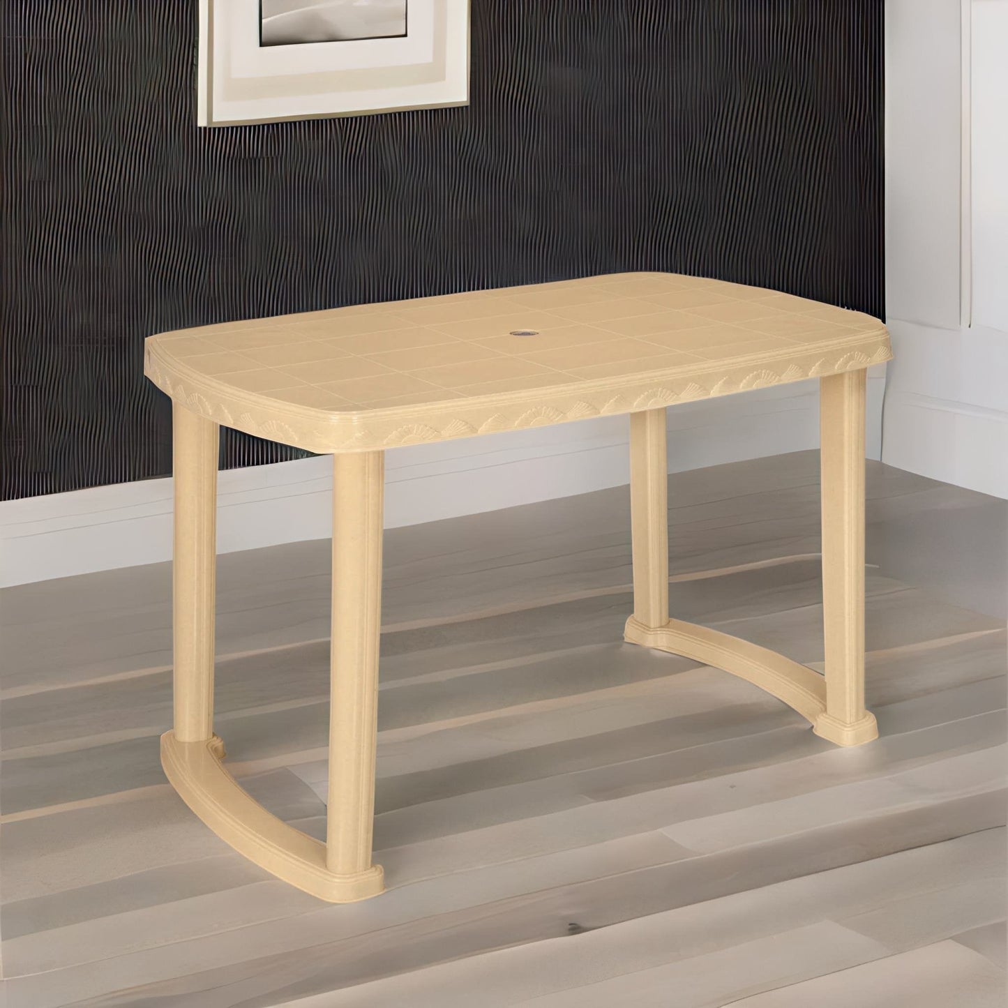 Nilkamal Shahenshah Dining Table (Marble Beige)