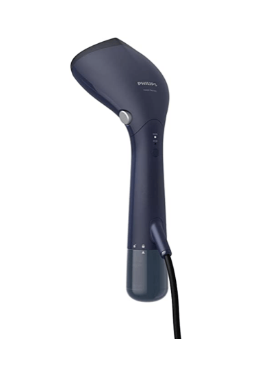 PHILIPS Handheld Garment Steamer STH7020/20 - Compact &amp; Foldable, Convenient Vertical Steaming, 1500 Watt Quick Heat Up, up to 28g/min, Kills 99.9%* Bacteria (Deep Azur)