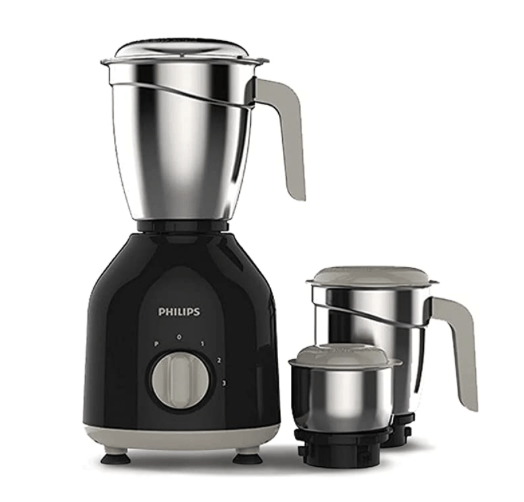 Philips HL7756/00 Mixer Grinder 750 Watt, 3 Stainless Steel Multipurpose Jars with 3 Speed Control and Pulse function (Black)