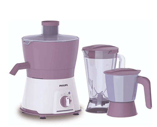 பிலிப்ஸ் HL7578/00 600W டர்போ ஜூசர் மிக்சர் கிரைண்டர், 1 நியூட்ரி ஜூசர் ஜாடி, 1 பிளெண்டர் ஜாடி &amp; 1 SS பல்நோக்கு ஜாடியுடன் 