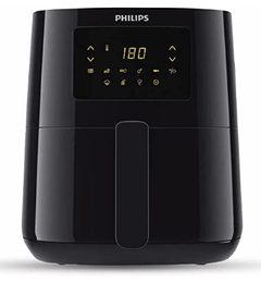 PHILIPS Digital Air Fryer HD9252/90 with Touch Panel, uses up to 90% less fat, 7 Pre-set Menu, 1400W, 4.1 Liter, with Rapid Air Technology (Black), Large-1