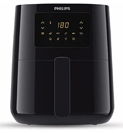 PHILIPS Digital Air Fryer HD9252/90 with Touch Panel, uses up to 90% less fat, 7 Pre-set Menu, 1400W, 4.1 Liter, with Rapid Air Technology (Black), Large