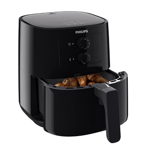 PHILIPS Air Fryer - India’s No.1 Air Fryer Brand, With Rapid Air Technology, Uses up to 90% less fat, 1400W, 4.1 Liter (Black), Large (HD9200/90)-1