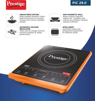 Prestige 2000 W Induction Cooktop Push Button (Orange, Black, PIC 29 Orange)
