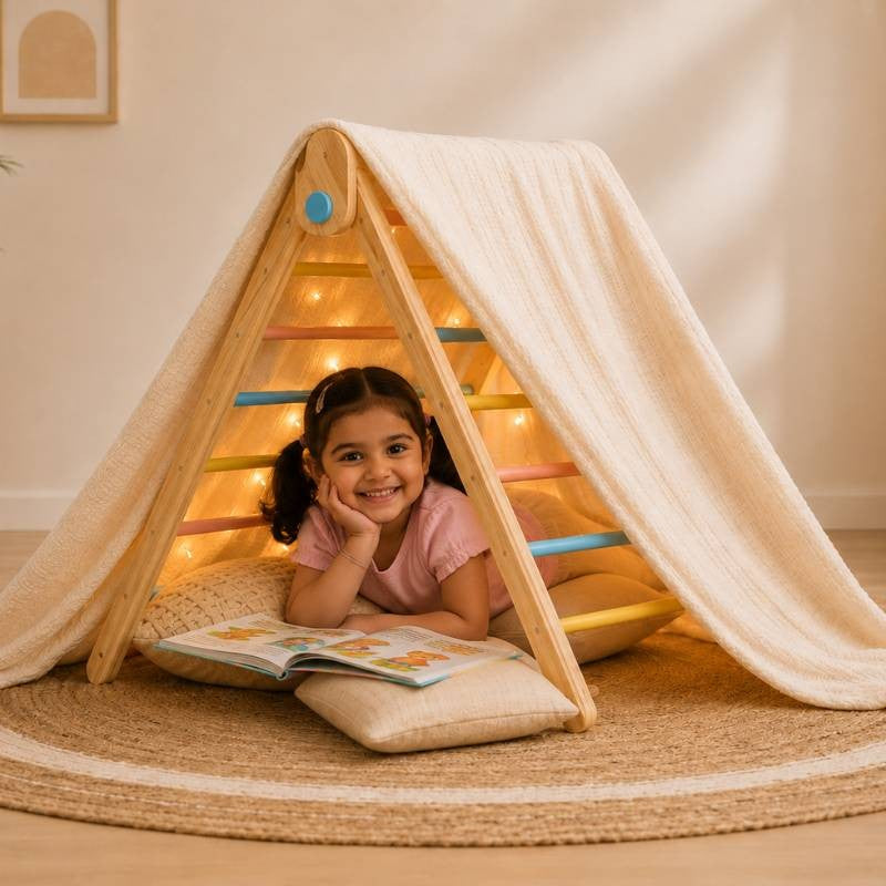Wooden Pikler Triangle for Kids — Montessori Indoor Climber & Activity Toy
