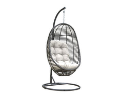 Borroni Single Seater Hanging Swing With Stand For Balcony , Garden Swing (Grey)