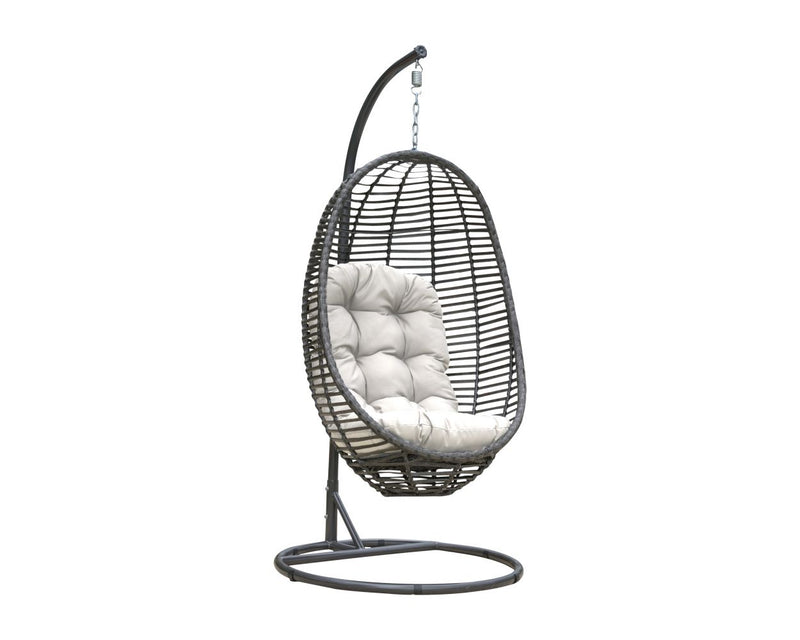 Borroni Single Seater Hanging Swing With Stand For Balcony , Garden Swing (Grey)