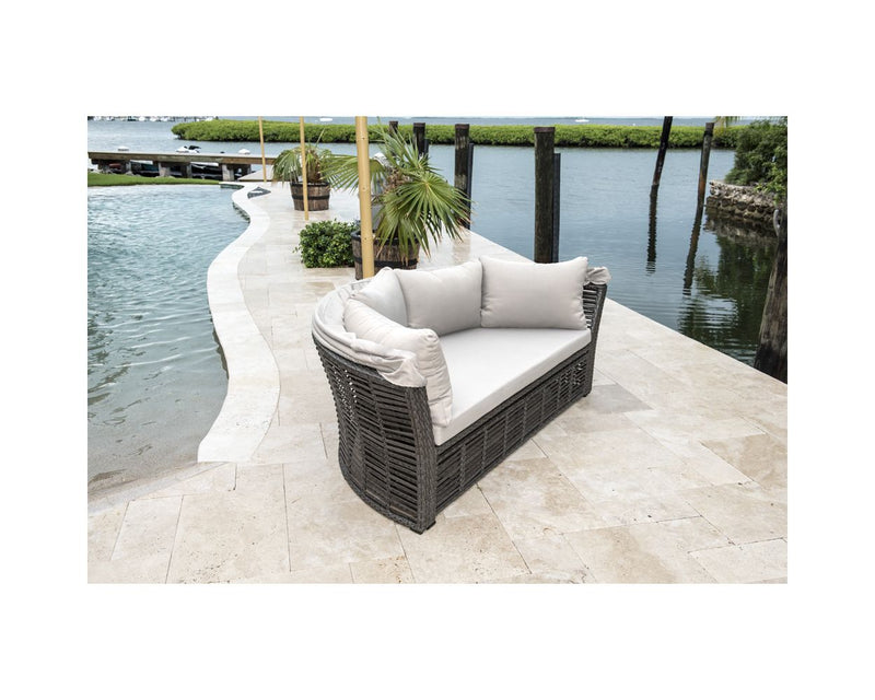 Gelli Outdoor Poolside Sunbed With Cushion Daybed (Grey)