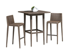 Arcuri Outdoor Patio Bar Sets 2 Chairs and 1 Table (Brown)