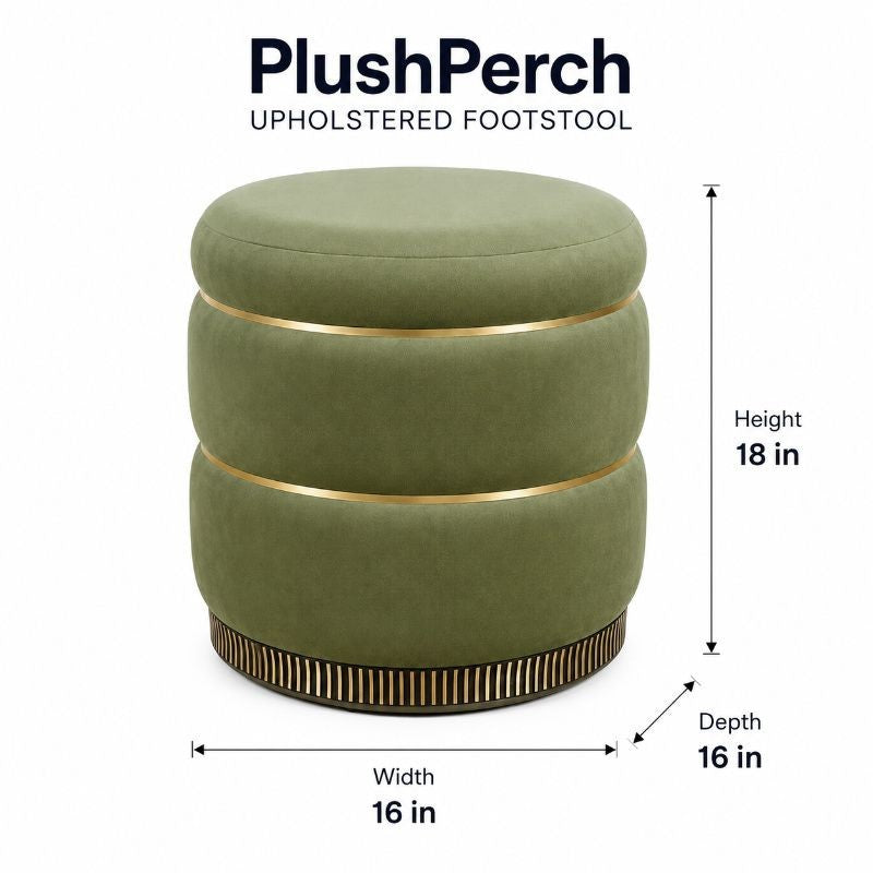 PlushPerch Upholstered Footstool