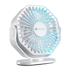 Portronics Chill On Mini Type-C Powered Table & Hanging Fan, 360° Rotation, 3-Speeds, BLDC Motor, One Button Control, Compact 3.25” Design with Loop-1