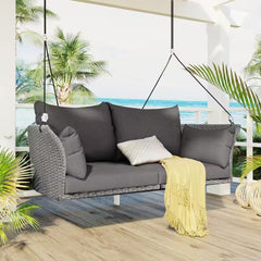 Portin Double Seater Hanging Swing Without Stand For Balcony , Garden Swing (Grey)