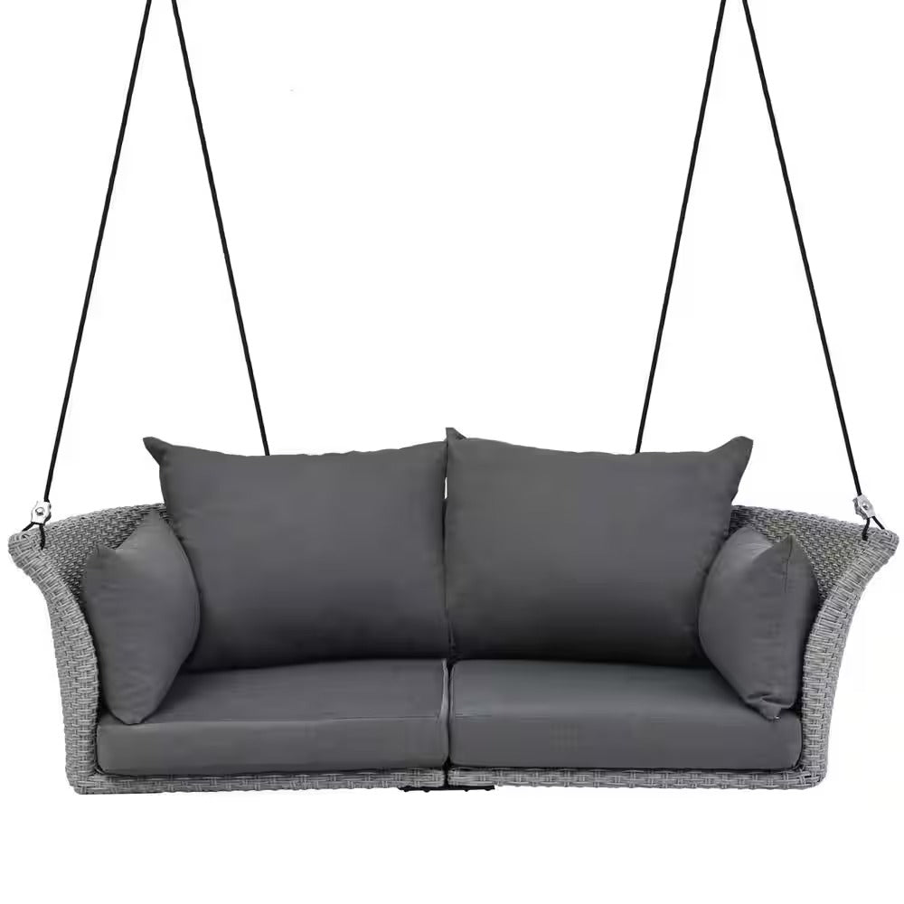Portin Double Seater Hanging Swing Without Stand For Balcony , Garden Swing (Grey)