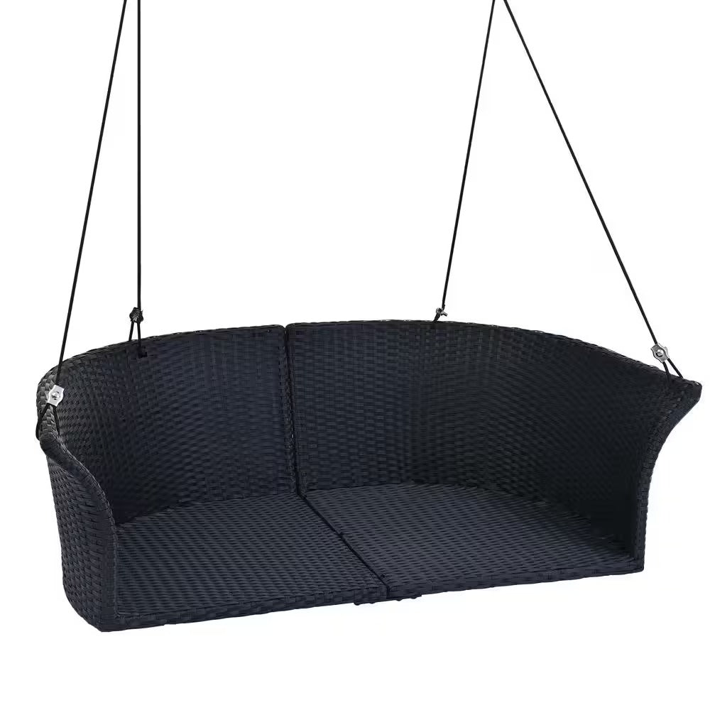 Colson Double Seater Hanging Swing Without Stand For Balcony , Garden Swing (Black + White)