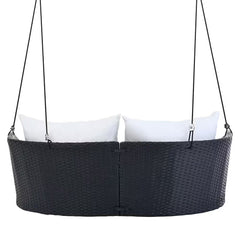 Colson Double Seater Hanging Swing Without Stand For Balcony , Garden Swing (Black + White)