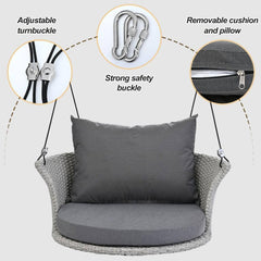 Ledger Single Seater Hanging Swing Without Stand For Balcony , Garden Swing (Grey)