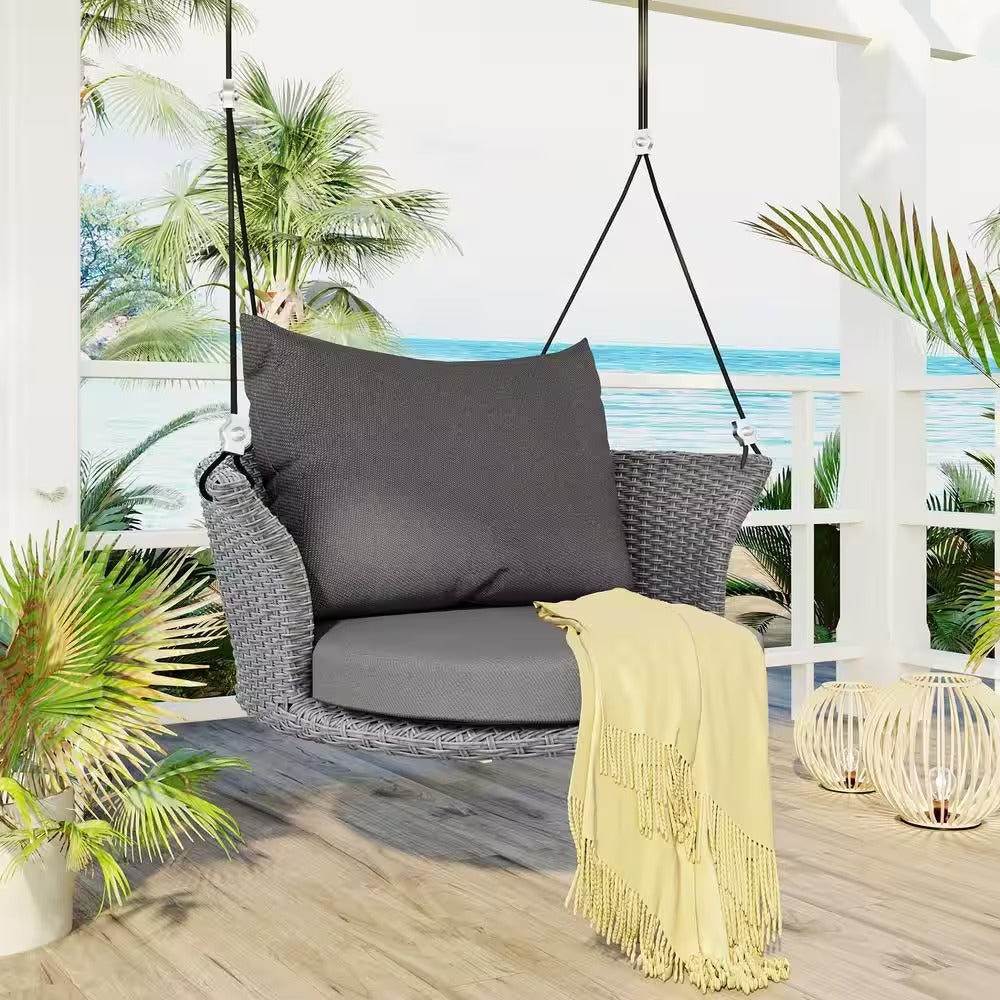Ledger Single Seater Hanging Swing Without Stand For Balcony , Garden Swing (Grey)