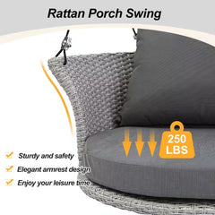 Ledger Single Seater Hanging Swing Without Stand For Balcony , Garden Swing (Grey)