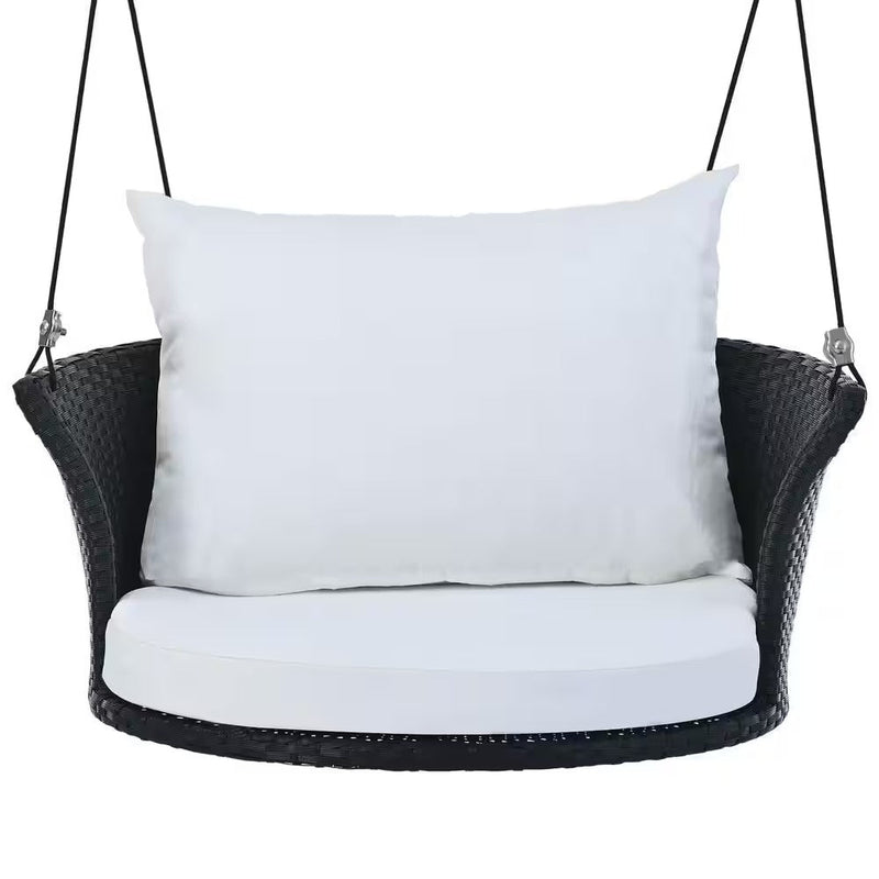 Lice Single Seater Hanging Swing Without Stand For Balcony , Garden Swing (Black + White)