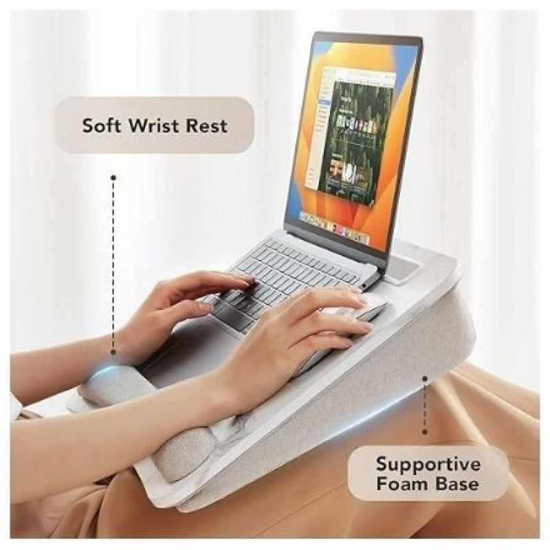 All-in-one Portable Lap Desk for Laptop, Tablet, Phone with padded cushion and extra storage