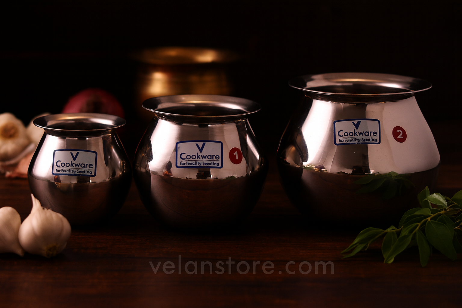 Vcookware Stainless Steel Pongal Set – Traditional Cooking Pots for Everyday Use