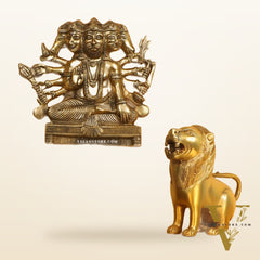 Powerful Panchmukhi Hanuman Brass Wall Hanging | Auspicious & Ward off Evil | 8"
