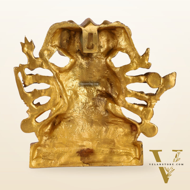 Powerful Panchmukhi Hanuman Brass Wall Hanging | Auspicious & Ward off Evil | 8"