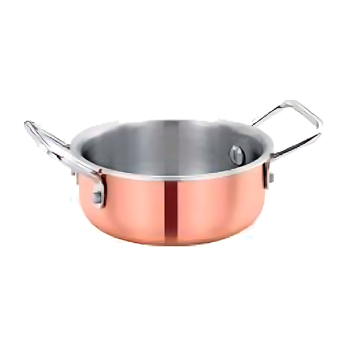 Pradeep Mini Tri-Ply Copper Fry Pan with Twin Handles (Serving Kadai)