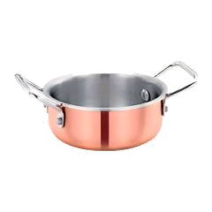 Pradeep Mini Tri-Ply Copper Fry Pan with Twin Handles (Serving Kadai)-1