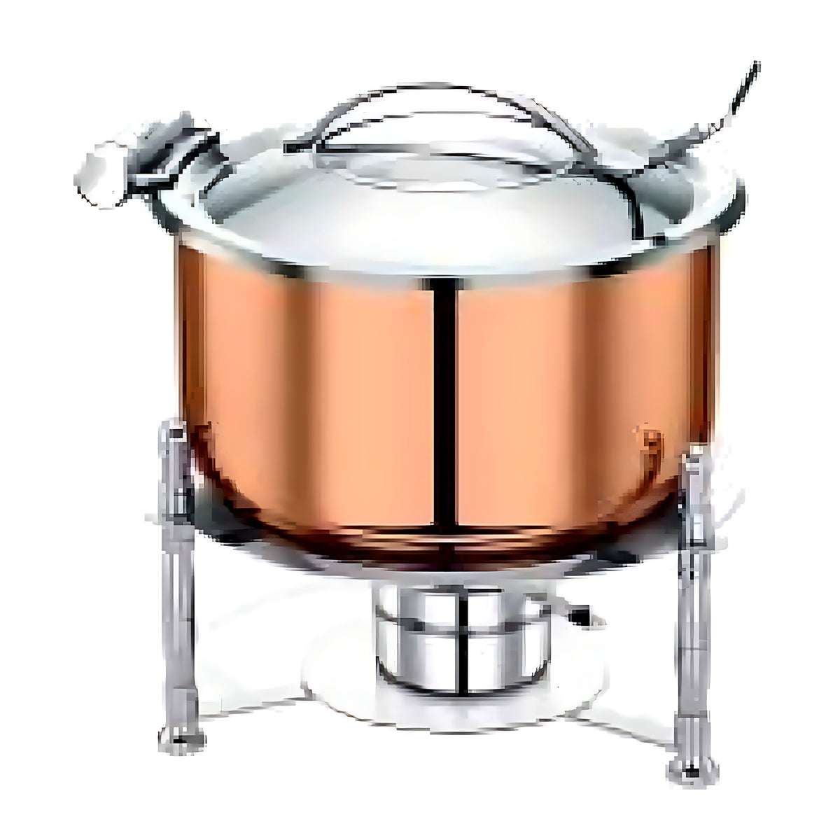 Pradeep Tri-Ply Round Chafer with Stand – Copper, Soft-Close Lid