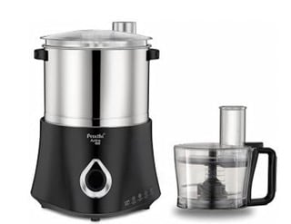 प्रीति एस्ट्रा एक्सपर्ट टेबल टॉप वेट ग्राइंडर फ़ूड प्रोसेसर के साथ, 2 लीटर (काला) 