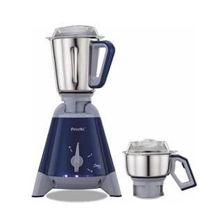 Preethi Xpro Duo MG-198 1300 W Commercial Mixer Grinder with 2 Jars ( 0.75L Chutney Jar + 2L Wet Grinding, Stainless steel), Tripad Metal Motor Stand, Blue