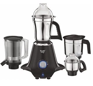 Preethi Taurus Plus MG-257 Mixer Grinder, 1000 Watt, Blue/Black 4 Jars - Super Extractor Juicer Jar, 2 Yr Product Guarantee & Lifelong Free Service