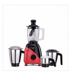 Preethi Peppy Plus MG-246 Mixer Grinder, 750 watt, Red-Black, 4 Jars - Super Food Jar with Texture Builder & 3D Airflow Technology, Vega W5 Motor with 5yr Warranty & Lifelong Free Service, Standard-1