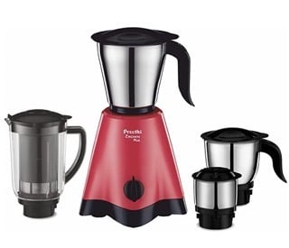Preethi Crown Plus MG-258 Mixer Grinder, 600 Watt, White/Purple, 4 Jars - Super Extractor Juicer Jar with 5yr Motor Warranty & Lifelong Free Service (Acrylonitrile Butadiene Styrene)