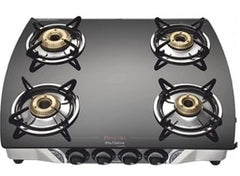 Preethi Blu Flame Jumbo Glass top 4 Burner Gas Stove, Manual Ignition, Black-1
