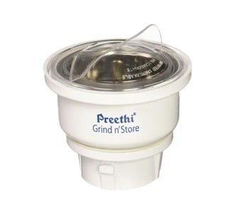 Preethi MGA-502 0.4-Litre Grind and Store Jar (White), stainless steel, Set of 1-1