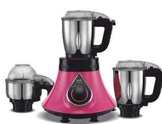 Preethi Mystic MG238 Mixer Grinder, 750 watt with 3 Jars, Pink